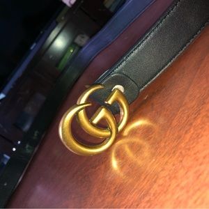 Black and gold Gucci belt- Not great condition